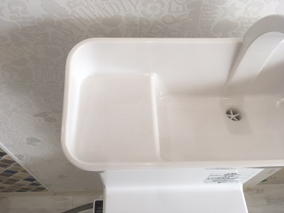 NewアラウーノVの手洗い部のウエットエリア