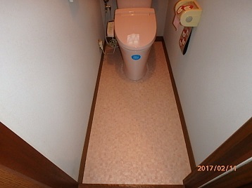施工後の２階トイレの床