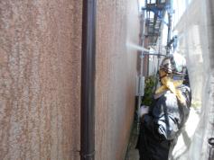 中川区　外壁塗装　高圧洗浄