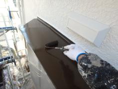 稲沢市　外壁塗装　付帯物　施工中