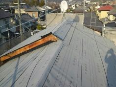 屋根葺き替え　施工中　防水シート