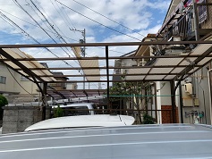 カーポートリフォーム　施工中