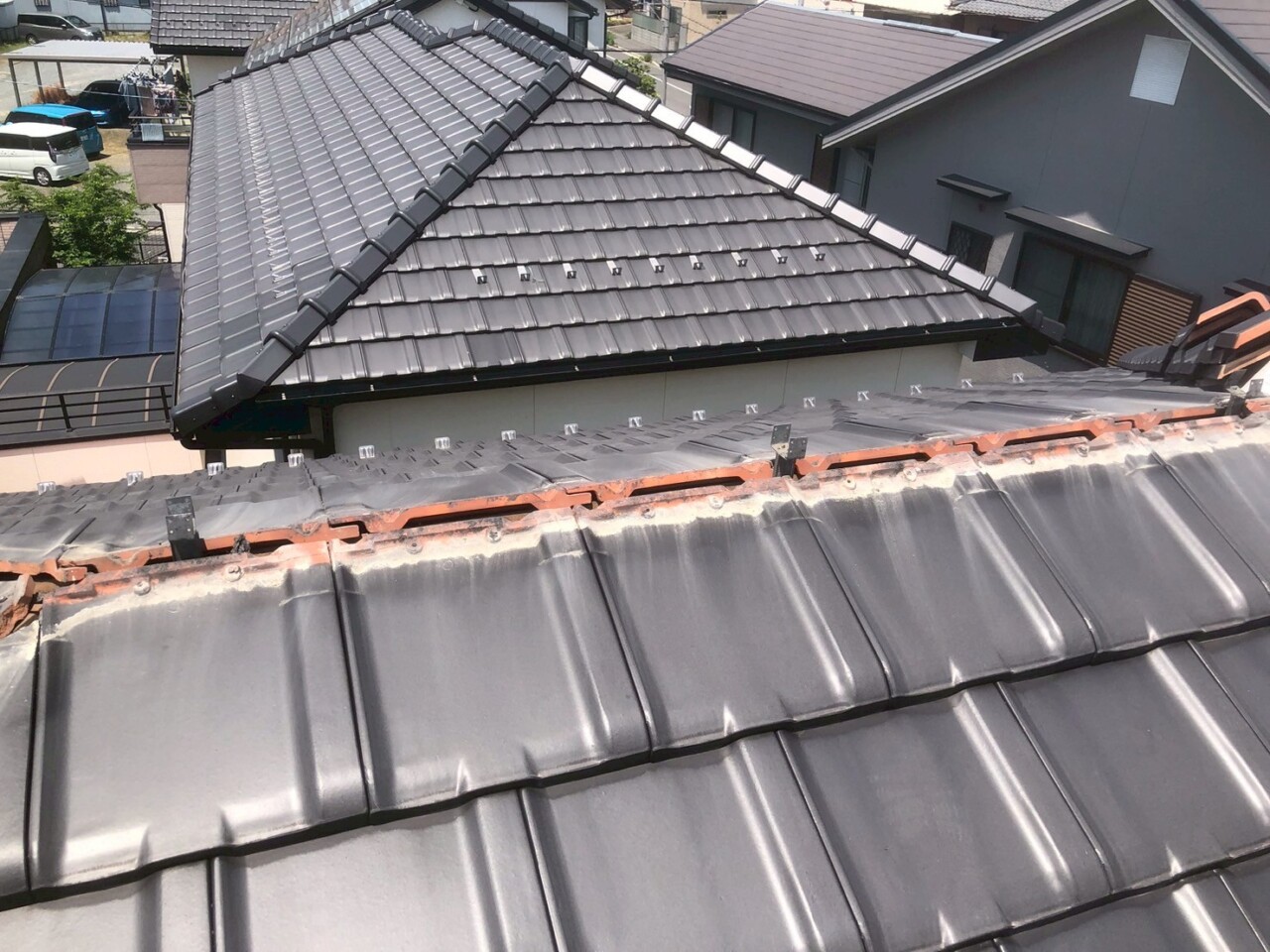屋根　施工中